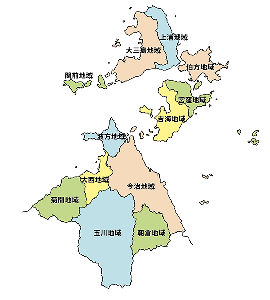 今治市の地域図