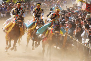 菊間祭り（お供馬の走り込み）の写真