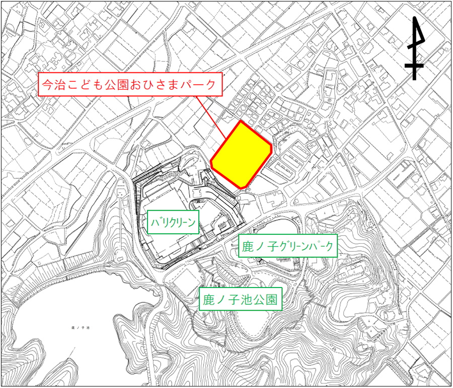 周辺には、バリクリーン、鹿ノ子グリーンパーク、鹿ノ子池公園があります