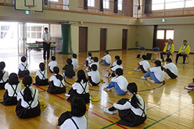 九和小学校　出発式の写真