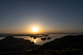 来島海峡大橋/夕景の写真