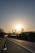 来島海峡大橋/夕景の写真