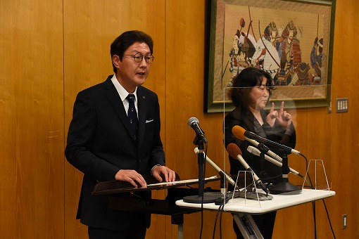 市長記者発表（新型コロナ関連）の写真 1