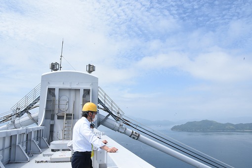 来島海峡大橋現場視察の写真 1