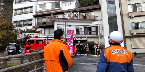 鈍川温泉地区総合防災訓練の写真 1