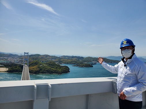 市政広報番組収録（来島海峡大橋塔頂体験）の写真 2