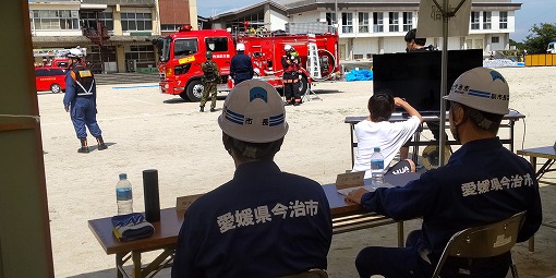 総合防災訓練(国分小学校)の写真 1