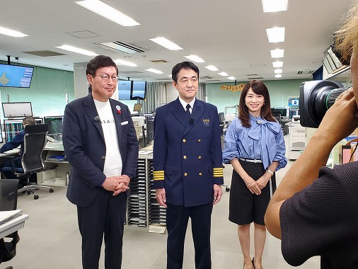 市政広報番組収録「来島海峡海上交通センター」の写真 1