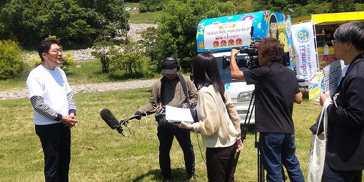 市政広報番組収録（しまなみコットンファーム植樹祭）の写真 2