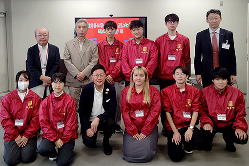大正大学地域実習Ⅱ　今治市での現地学習に係る受入式の写真 1