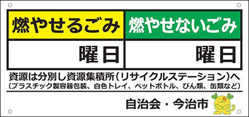 燃やせるごみ・燃やせないごみ看板イメージ