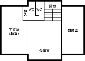 学習室（和室）、会議室、調理室、トイレがあります